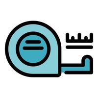 Measuring tape icon showing length, measurement, and tools vector