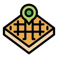 Green location pin pointing on isometric map vector