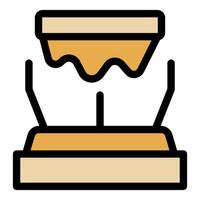 3d printer building an object layer by layer with melted plastic filament vector