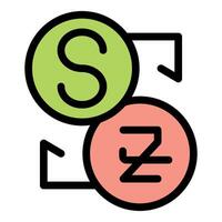 Currency exchange showing converting from szloty to zloty vector
