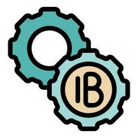 Two interlocking gears symbolizing integration business, representing collaboration and technological partnership vector