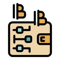 Cryptocurrency wallet showing balance increasing with falling bitcoin symbols vector