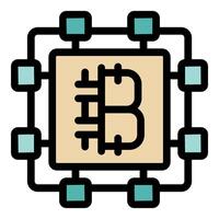 Cryptocurrency mining processing chip managing blockchain transactions vector