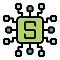 System on a chip integrated circuit representing semiconductor technology vector