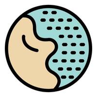 Half earth and half sea creating a divided globe icon representing land and water vector