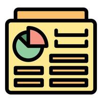 Business dashboard showing pie chart and data analysis results vector