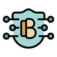 Cryptocurrency security, shield protecting digital currency transactions vector