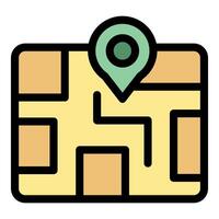 Location pin showing position on digital city map vector