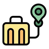 Luggage tracking system showing location with gps tracker vector