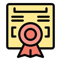 Official document with a red ribbon and seal representing certification vector