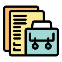 Project management, software managing tasks, organizing documents with project tracking app vector