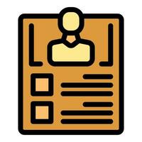 Employee identification card displaying personal information and photo vector