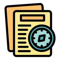 Express delivery measuring parcel delivery time with stopwatch icon vector