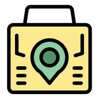 Location tracking device showing current position with pin icon vector