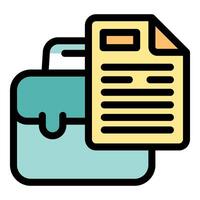 Business portfolio with business documents representing working progress vector