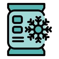 Frozen food packaging with snowflake icon representing cold storage vector