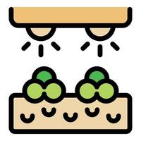 Smart farm using artificial light for growing plants vector