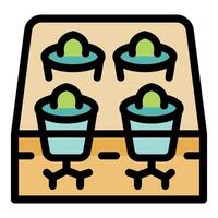 Hydroponics system growing plants using mineral nutrient solutions vector