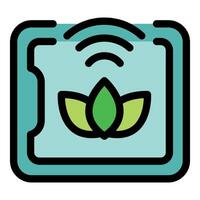 Eco friendly smart home system connecting with nature through technology vector