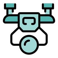 Drone recording with camera icon showing modern technology vector