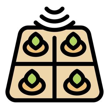 Smart farm field sending data for crops monitoring using wireless sensor vector