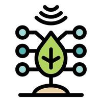 Smart farming technology connecting data points for efficient agriculture management vector