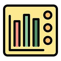 Colorful bar graph icon representing data analysis and statistics vector