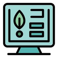 Online ecology learning platform showing sustainability information vector