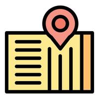 Location pin showing place on folded paper map vector