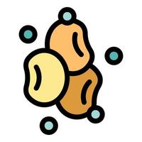 Soybean seeds falling, creating a dynamic agricultural scene vector