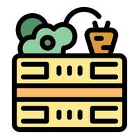Smart farm using modern technology and data server storage vector