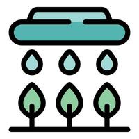 Smart irrigation system watering plants for optimal growth vector