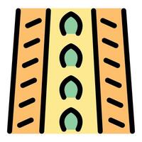 Climbing wall with colorful holds for indoor bouldering challenges vector