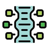 Dna structure connecting to multiple data points representing genetic information flow vector