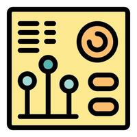 Mixing board showing controls and sliders for audio production vector