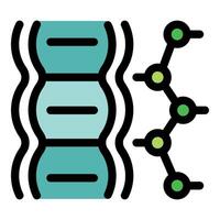 Dna structure transforming into a molecular chain, genetic modification process vector