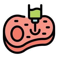 Cultured meat growing in bioreactor creating lab grown beef vector