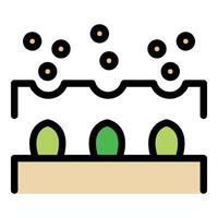 Seeds germinating below ground while receiving water and nutrients from above vector