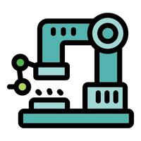Robotic arm working on production line processing materials vector