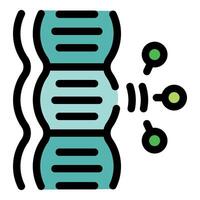 Nanoparticles interacting with dna structure, nanotechnology research and development vector