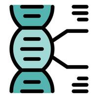 Dna structure connecting with lines representing genetic information flow vector