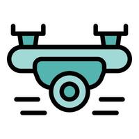 Drone flying and recording with camera, modern technology for surveillance and filming vector