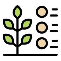 Growing plant with checklist and progress tracking icons vector