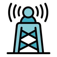 Radio tower broadcasting signals for communication and connectivity vector