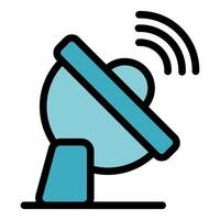 Satellite dish receiving signal, broadcasting and communication technology vector