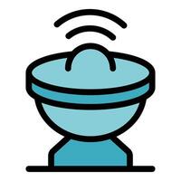 Satellite dish transmitting data wireless connection icon vector