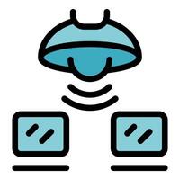 Smart home light controlling devices with sensor icon vector