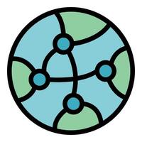 Global network connecting the world through digital links on planet earth vector