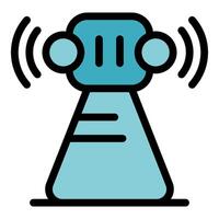 Smart home device emitting radio waves and connecting to network vector
