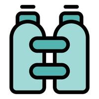 Binoculars icon representing observation and exploration vector